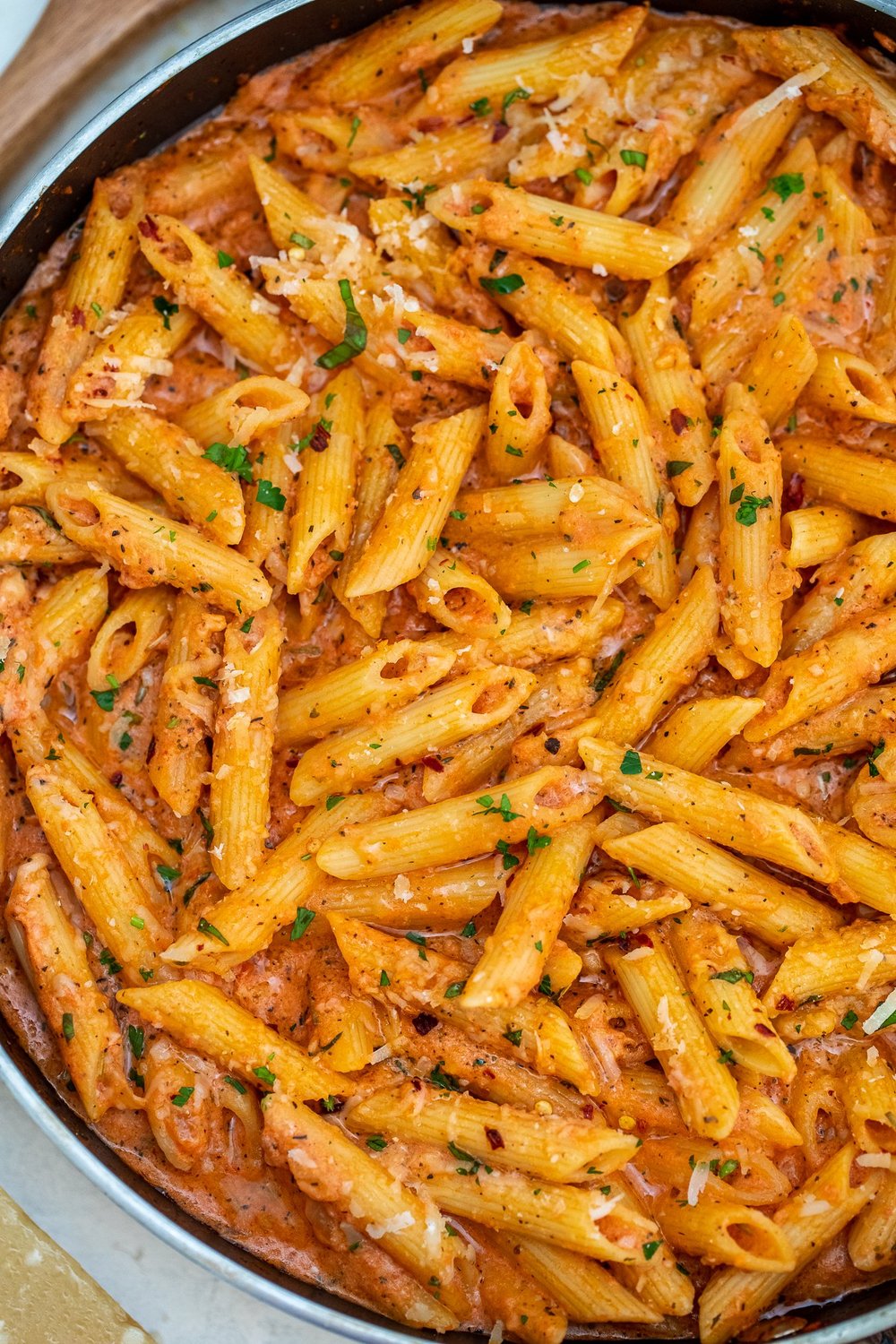 Spicy chicken and shrimp pasta